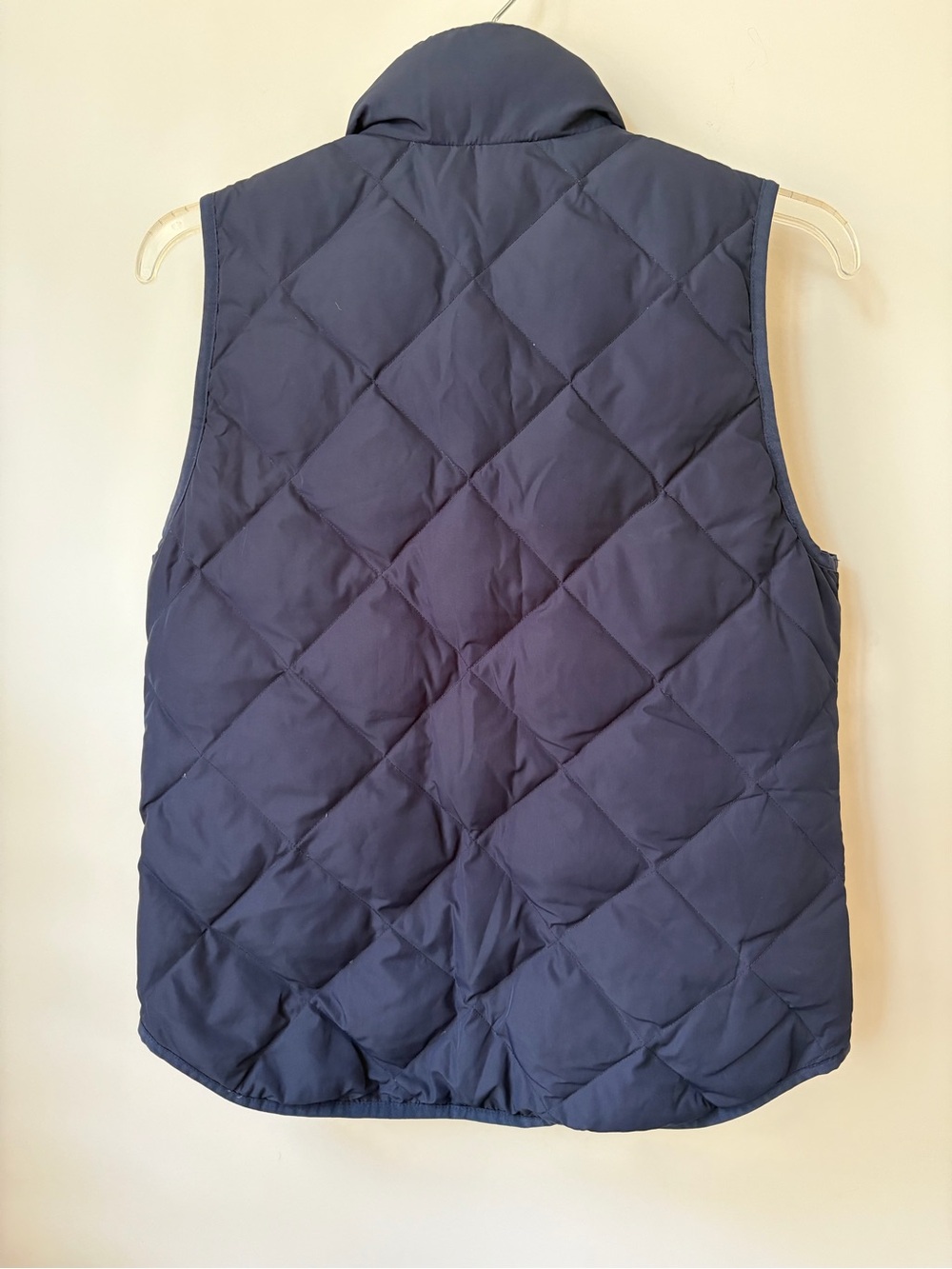 J Crew Vest Womens XS Blue Quilted Down Puffer Full Zip Pockets Warm